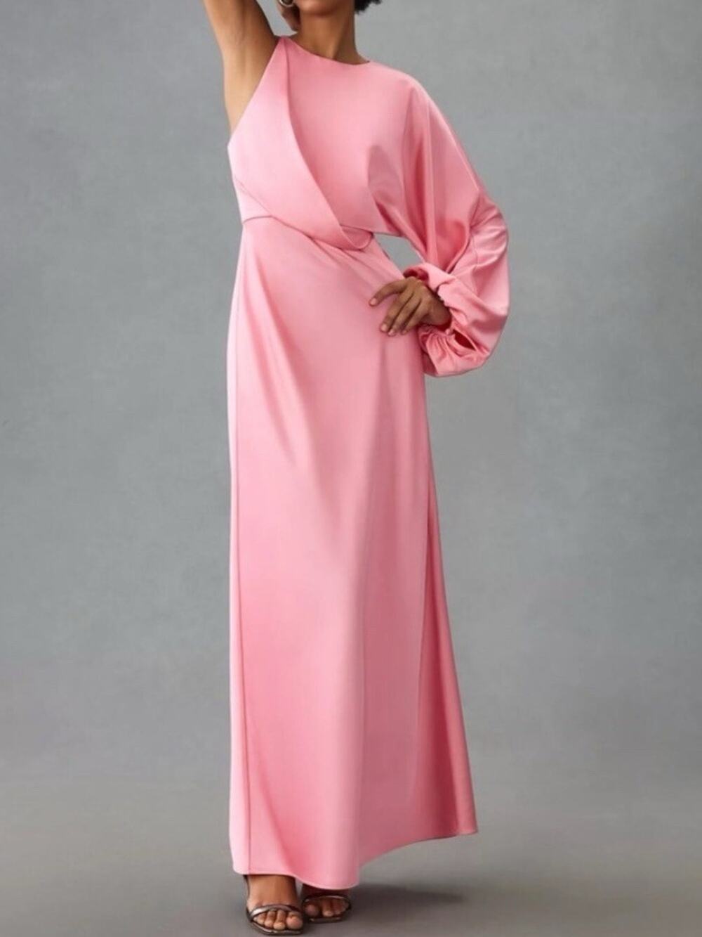 Significant Other Women’s Alessia Pink One Sleeve Column Maxi Dress Gown Size 4